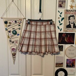 Plaid Pleated Mini Skater Skirt for Casual Wear